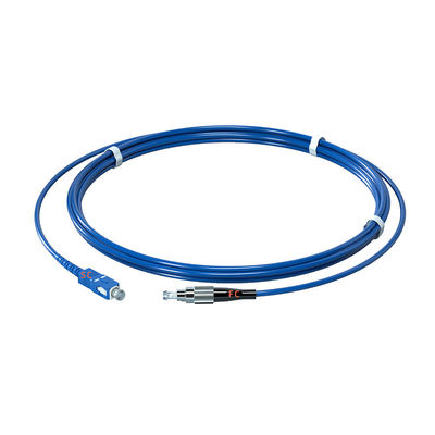 주문 FC UPC Connector Blue Single Mode Simplex FTTH Drop Cable Communication Armored Fiber Optic Patch Cord 온라인 제품