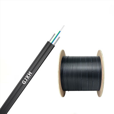 주문 검은색 평면 광섬유 케이블 HXCOWO GJXH G657A FTTH 평면 광섬유 케이블 온라인 제조