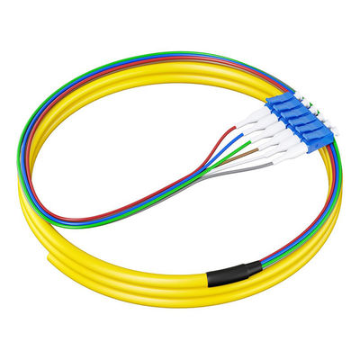 주문 HXCOWO 6 Color SM 9/125 Fiber Pigtails 0.9mm G657A G652D 1.5M LC/UPC Fiber Optic Pigtail 온라인 제품