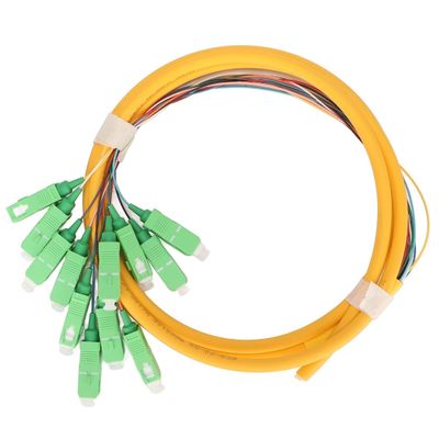 주문 커넥터 유형 SC 섬유 땋은 머리 HXCOWO 12 색 0.9mm SM OS2 G.657A1 파란색 LSZH PVC 온라인 제조