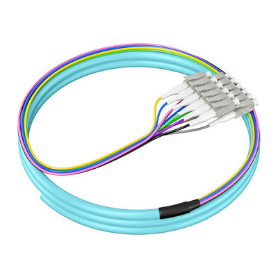 주문 PVC LSZH HXCOWO Novel 12-Color 12-Core LC FC SC ST UPC/APC Single Mode G657A/G652D 0.9mm MM Fiber Pigtails 온라인 제품