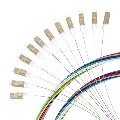 주문 Customized Lengths 12 Cores LC/APC Singlemode Fiber Optic Pigtail for FTTN Connection 온라인 제품