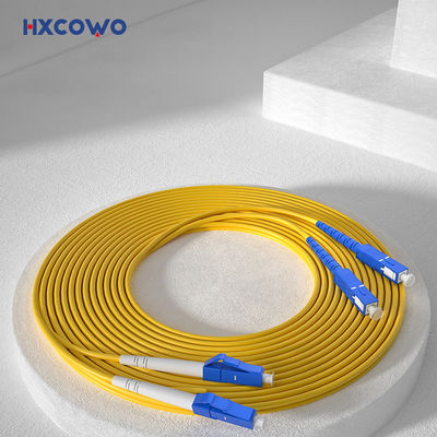 주문 HXCOWO FTTH 실내 SC/UPC-LC/UPC SM G657A2 와이어드 LAN용 듀플렉스 장갑 섬유 케이블 패치 온라인 제조