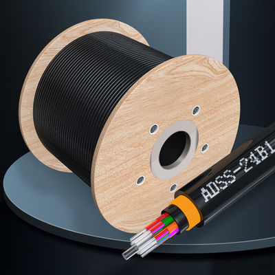 주문 듀플 자켓 G652D ADSS 모든 다이 일렉트릭 자부 지원 검은 ADSS 광섬유 온라인 제조