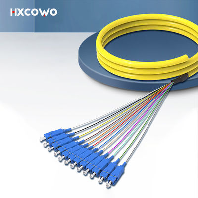 주문 HXCOWO SC 팬아웃 SM 12 핵심 광섬유 뭉치 떠꺼머리 PVC LSZH 파장 850nm/1310nm/1550nm 온라인 제조