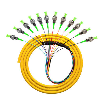 주문 PVC LSZH HXCOWO ST APC Connector SM MM 12 Core 1M Or Customized Length Fiber Optic Pigtail 온라인 제품