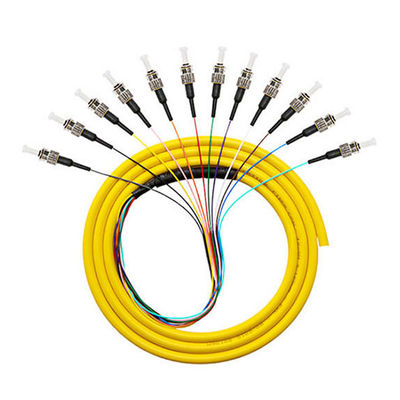 주문 12 코어 12F 9/125 0.9mm ST 싱글모드 FTTH 광섬유 피그테일 파장 1310nm 온라인 제조
