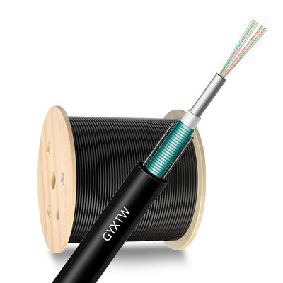 주문 12 Cores GYXTW Aerial Outdoor Steel Wire FTTH Armoured Fiber Optic Cable for Superior 온라인 제품