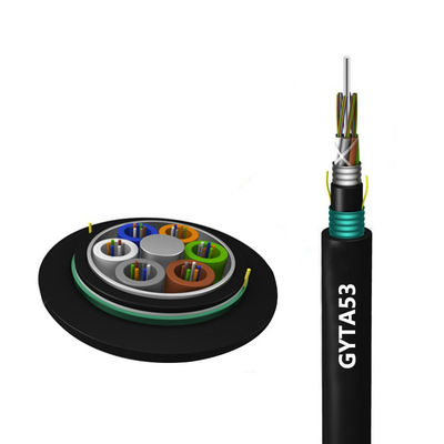 주문 HXCOWO 24 48 Core G652D GYTA53 Outdoor Armored Fiber Optic Cable SM Steel Tape 온라인 제품