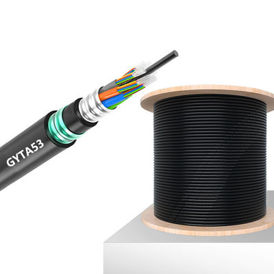 주문 Moistureproof Outdoor Armored Fiber Optic Cable Black Outdoor Rated Fiber 온라인 제품
