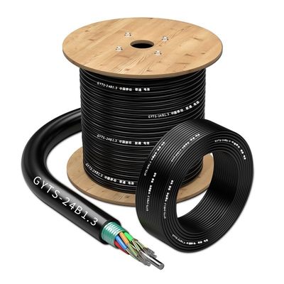 주문 검은색 G72B1.3 G652D 36B1.3 PE 아웃도어 장갑 광섬유 케이블 온라인 제조
