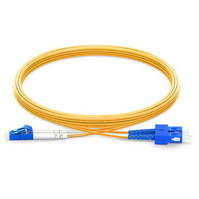 주문 3m LC UPC To SC UPC Duplex 2.0mm Yellow Fiber Optic Patch Cord Single Mode For FTTX 온라인 제품